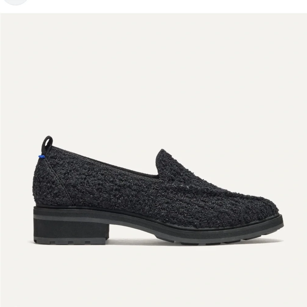 Rothy's Black Bouclé Loafer Flats